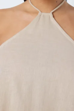 Vestido Corto De Lino