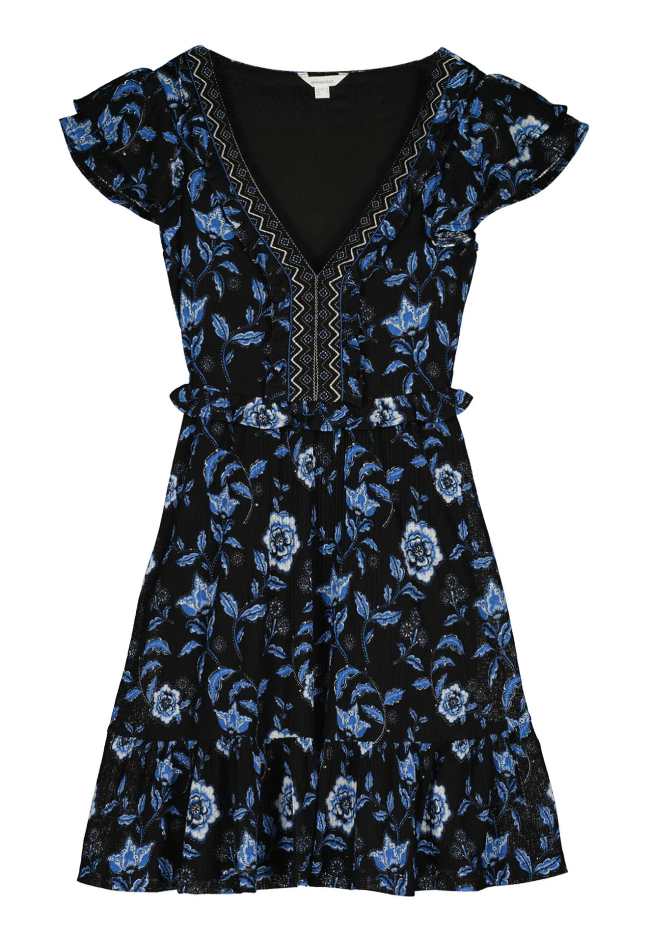 Vestido Corto Escote Cenefa