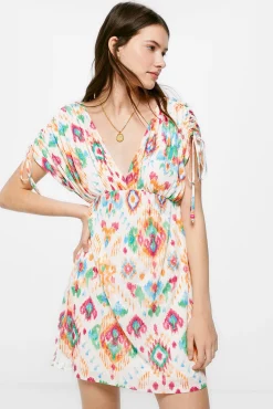 Vestido Corto Estampado Etnico