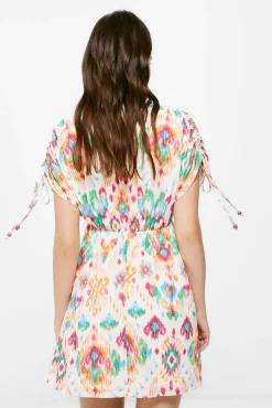 Vestido Corto Estampado Etnico