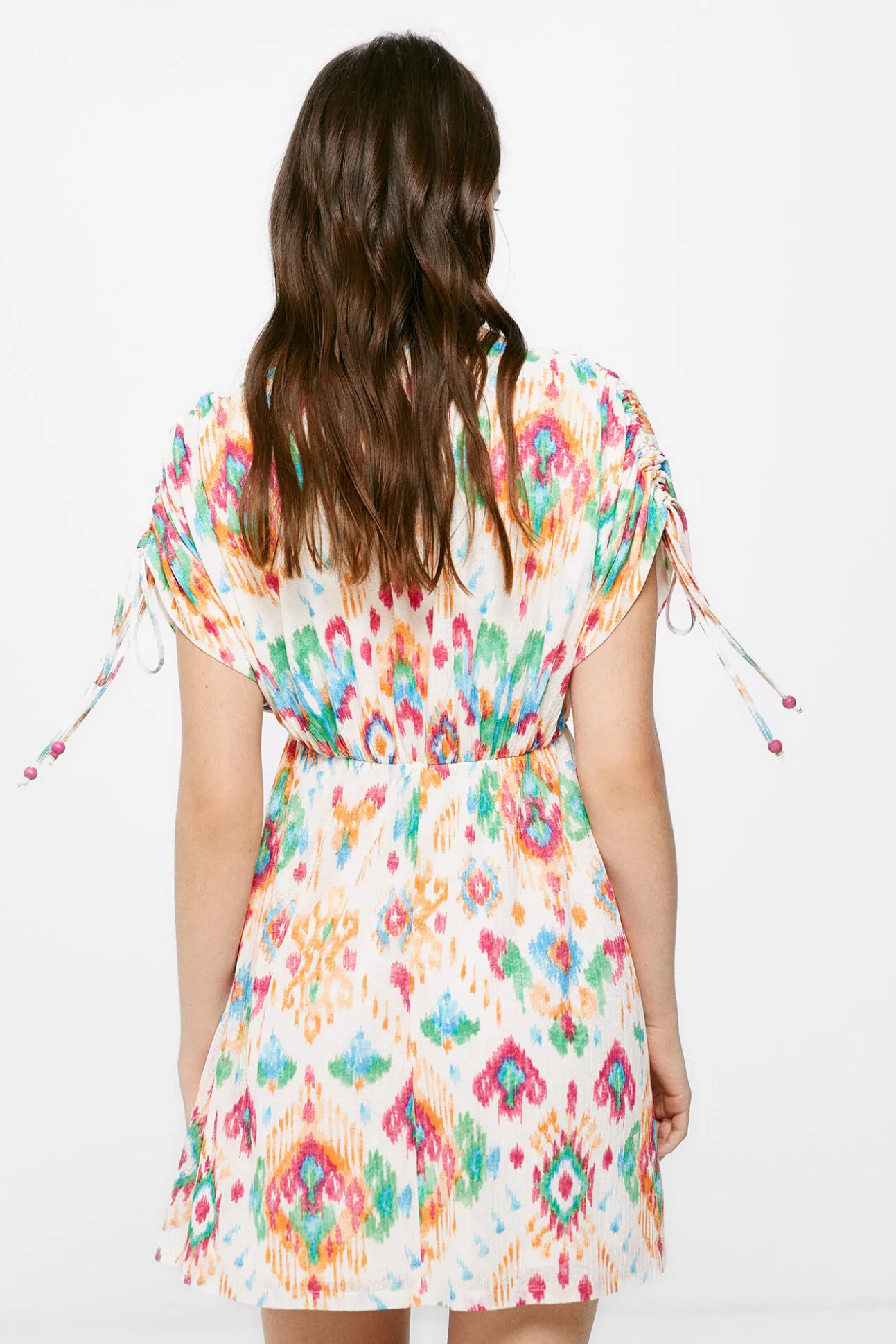 Vestido Corto Estampado Etnico