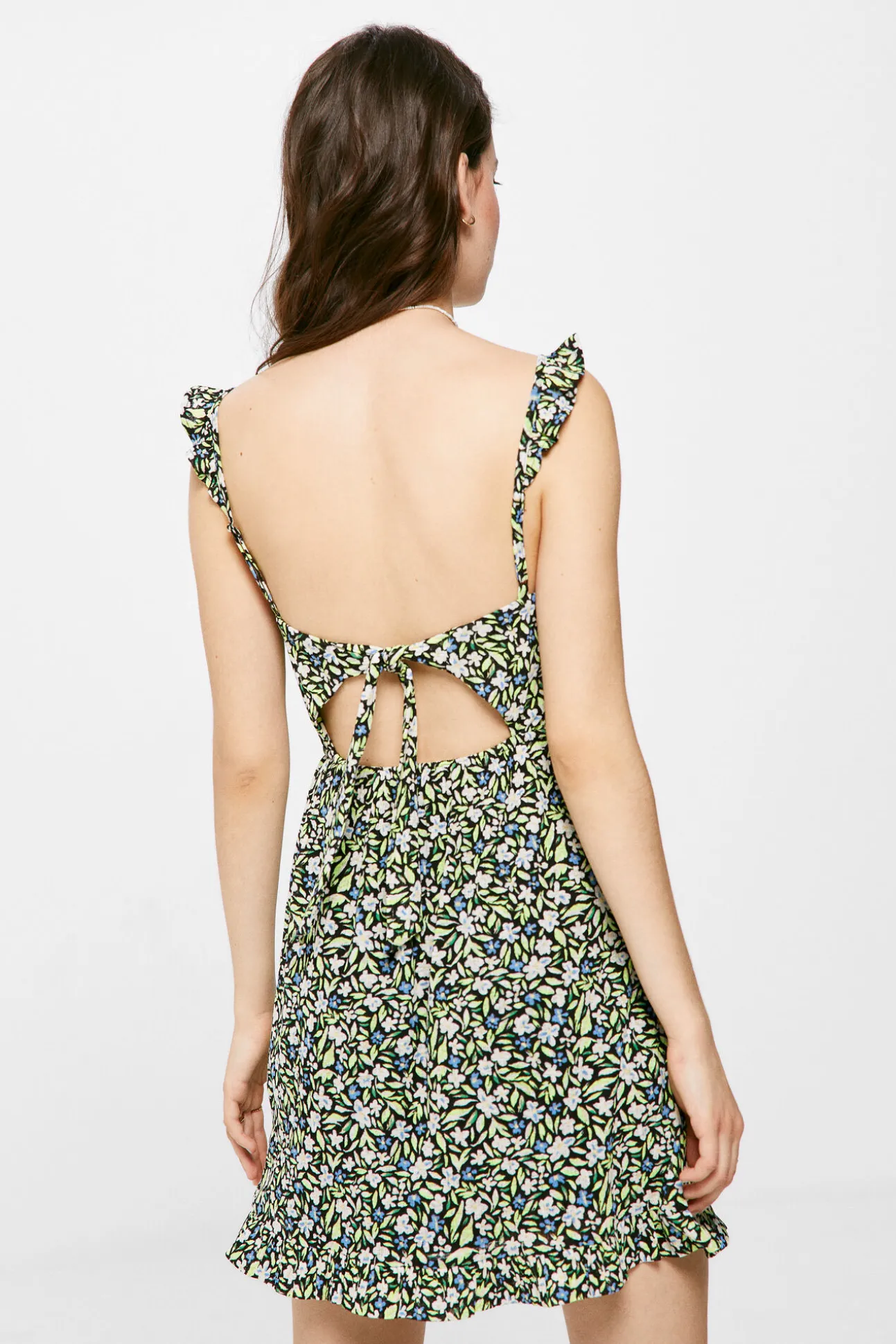 Vestido Corto Estampado Lazo Espalda