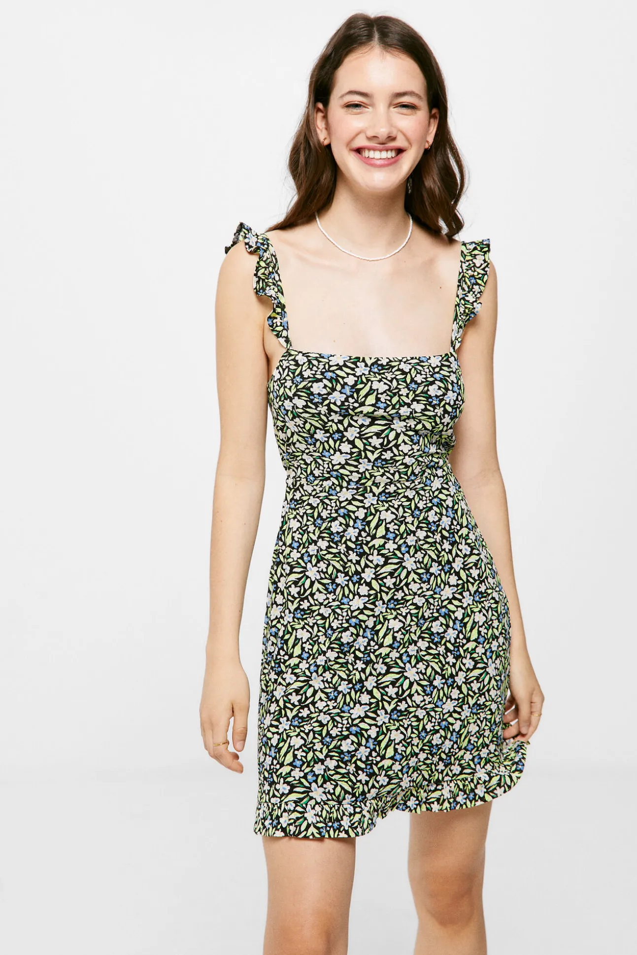 Vestido Corto Estampado Lazo Espalda