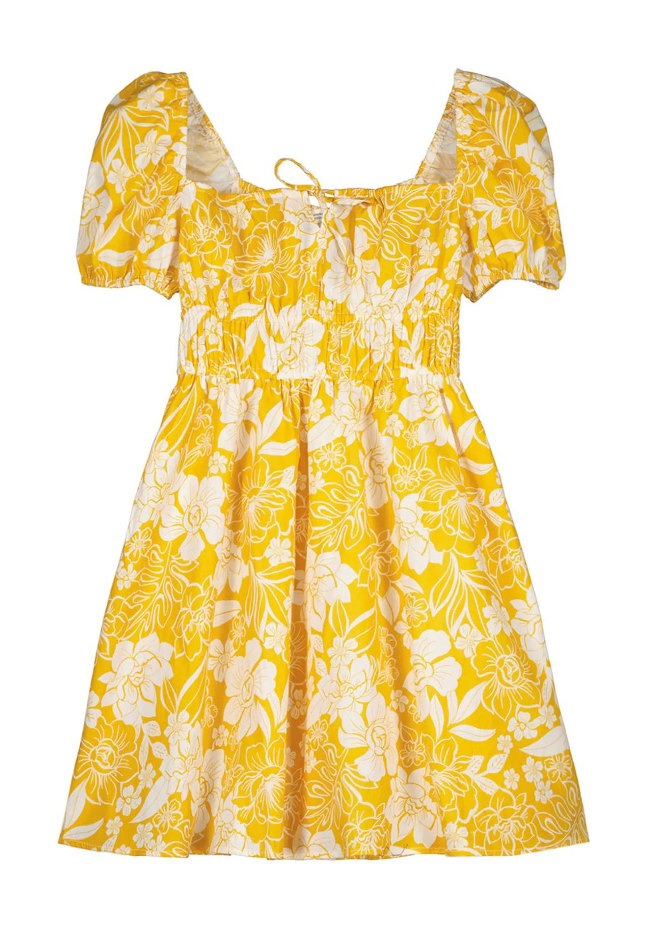 Vestido Corto Estampado Lino Algodon