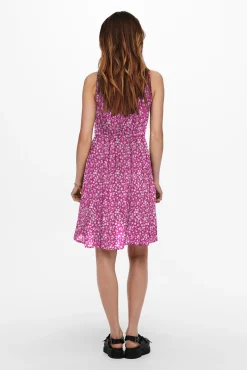 Vestido Corto Estampado Sin Mangas