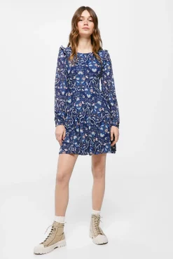 Vestido Corto Hombros Volante