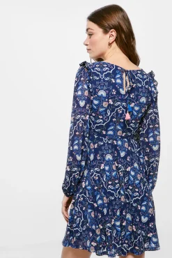 Vestido Corto Hombros Volante