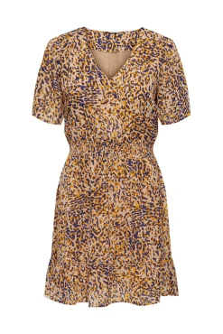 Vestido Corto Manga Corta Fluido