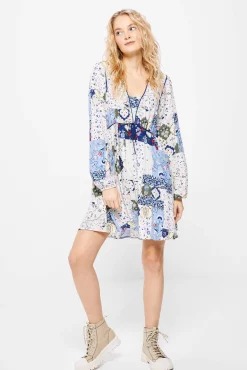 Vestido Corto Ribetes Contraste