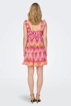 Vestido Corto Tirantes Con Volante