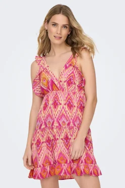 Vestido Corto Tirantes Con Volante