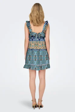 Vestido Corto Tirantes Con Volante