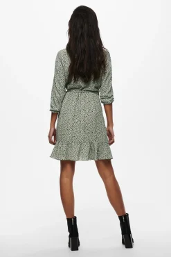 Vestido Cruzado Con Volantes