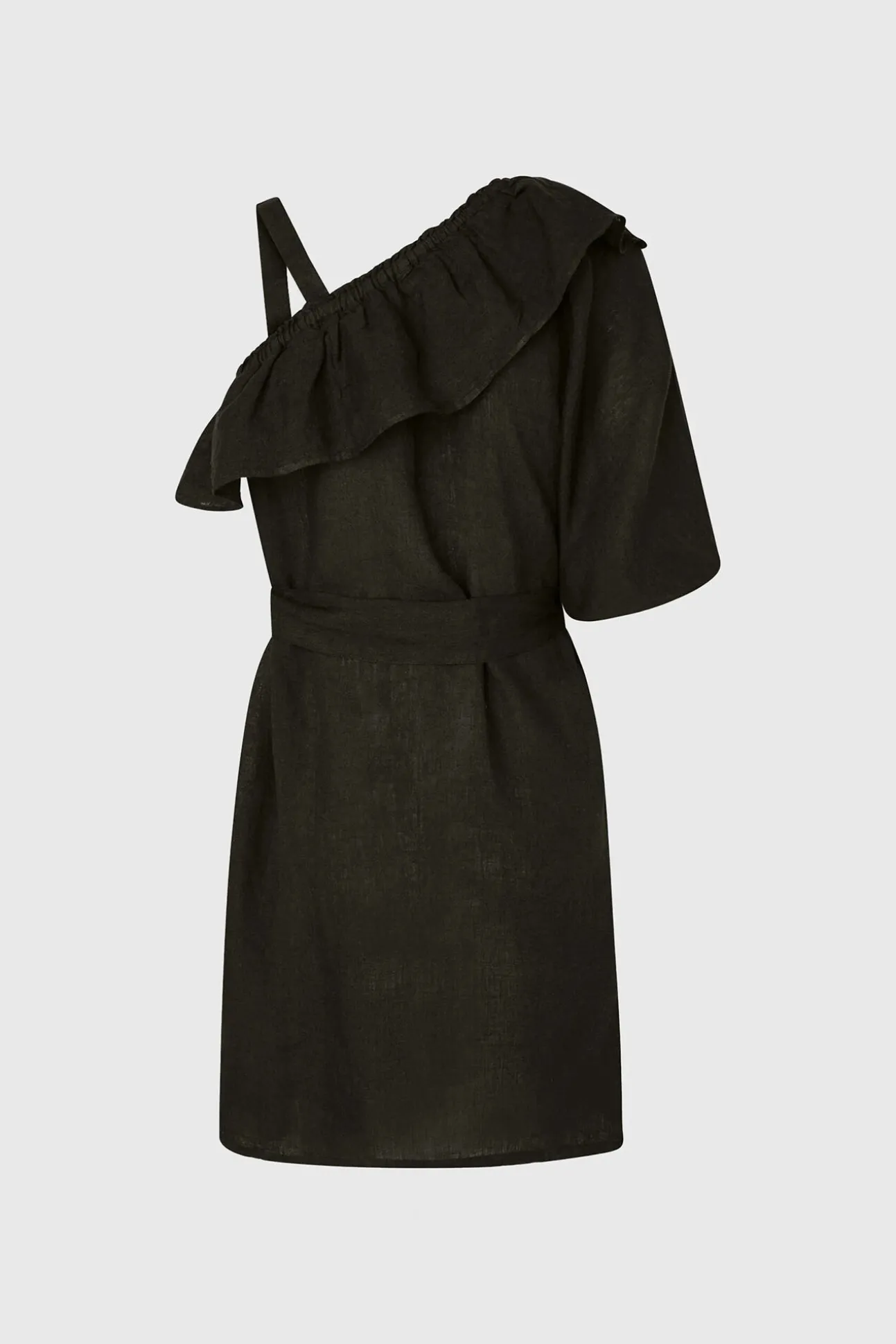 Vestido De Lino Asimetrico.