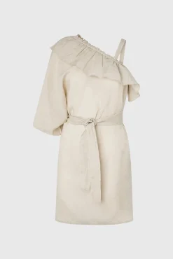 Vestido De Lino Asimetrico.