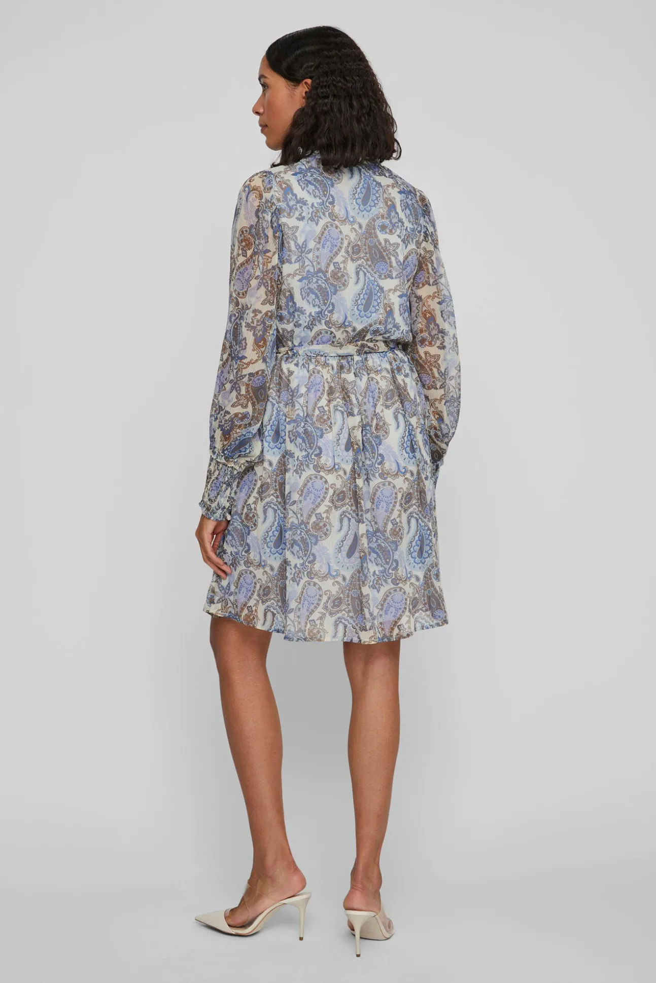 Vestido De Manga Larga Corto Paisley