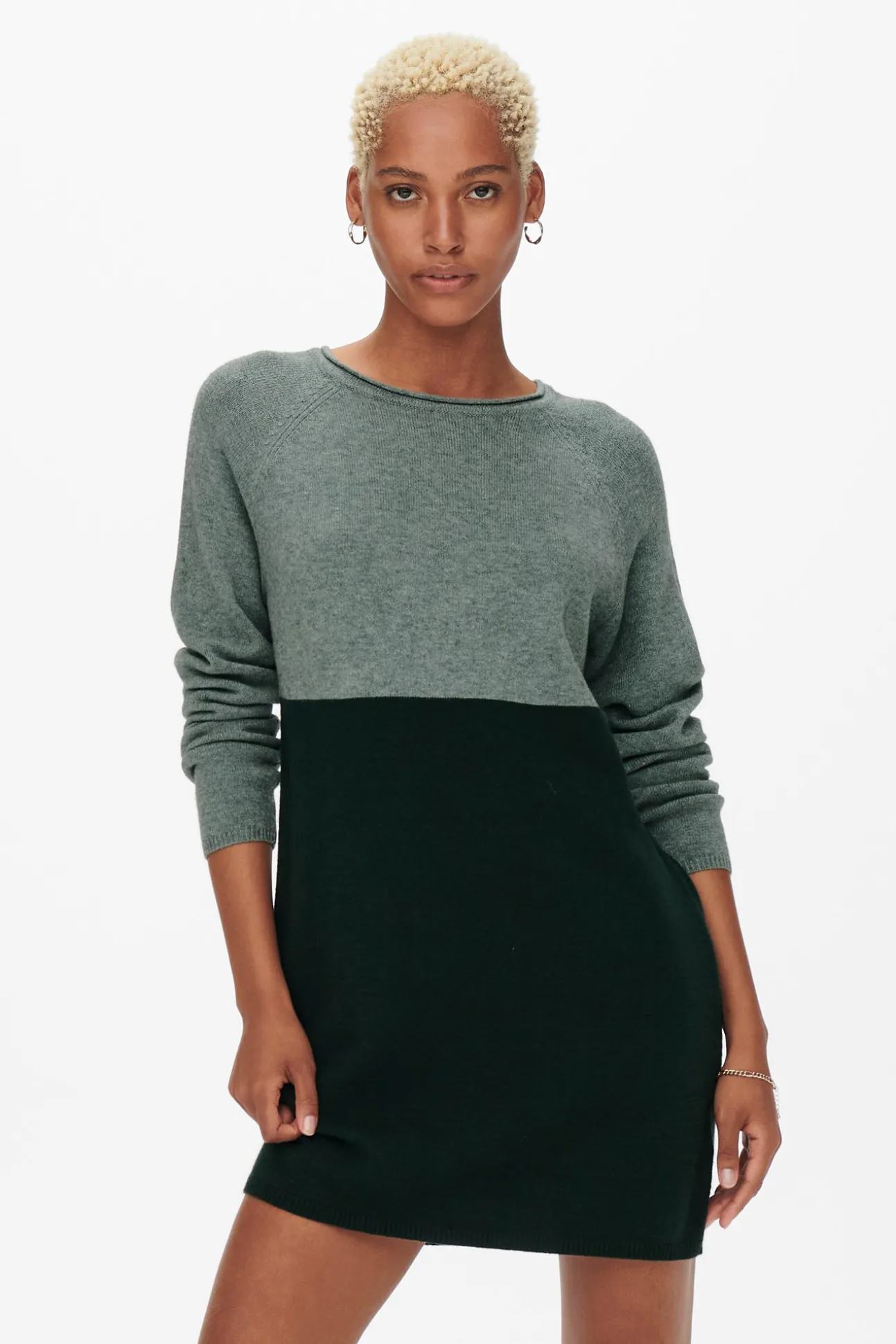 Vestido De Punto Color Block