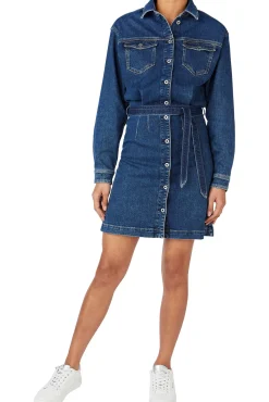 Vestido Denim Camisero Lavado Oscuro