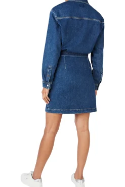 Vestido Denim Camisero Lavado Oscuro
