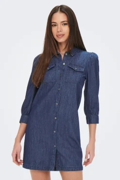 Vestido Denim Manga Larga