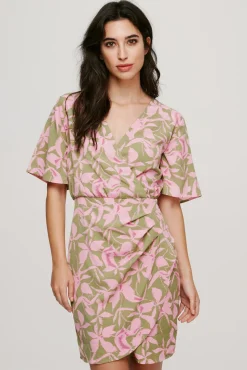 Vestido Envolvente De Manga Corta
