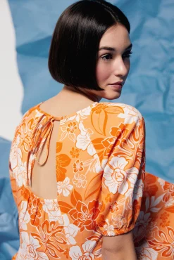 Vestido Escote Espalda Lino Algodon