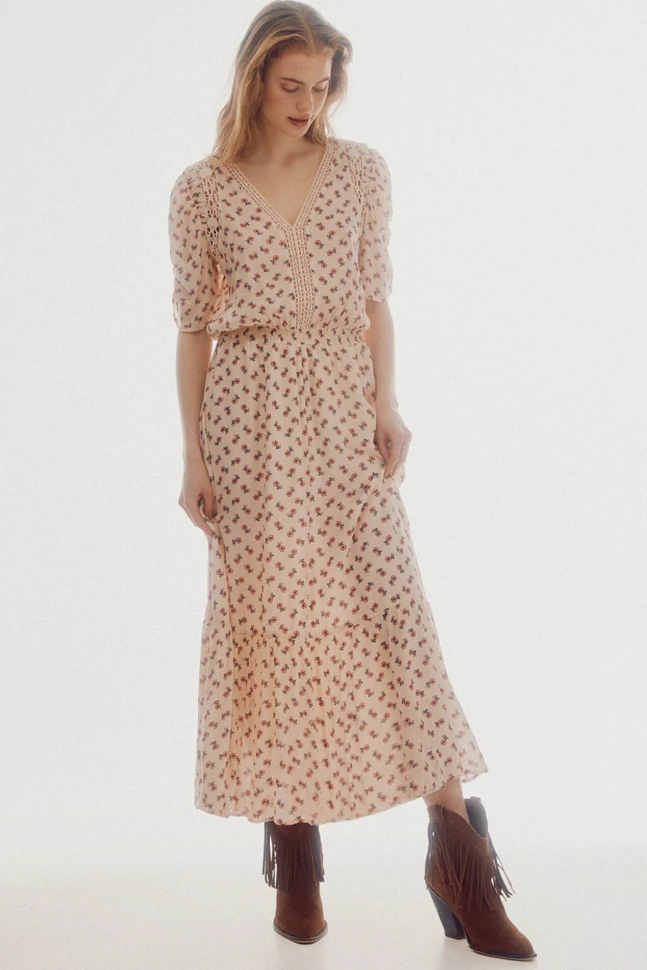 Vestido Estampado Largo