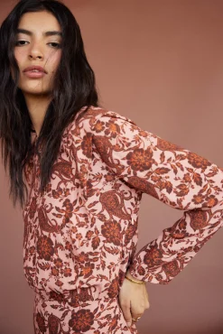 Vestido Estampado Manga Larga