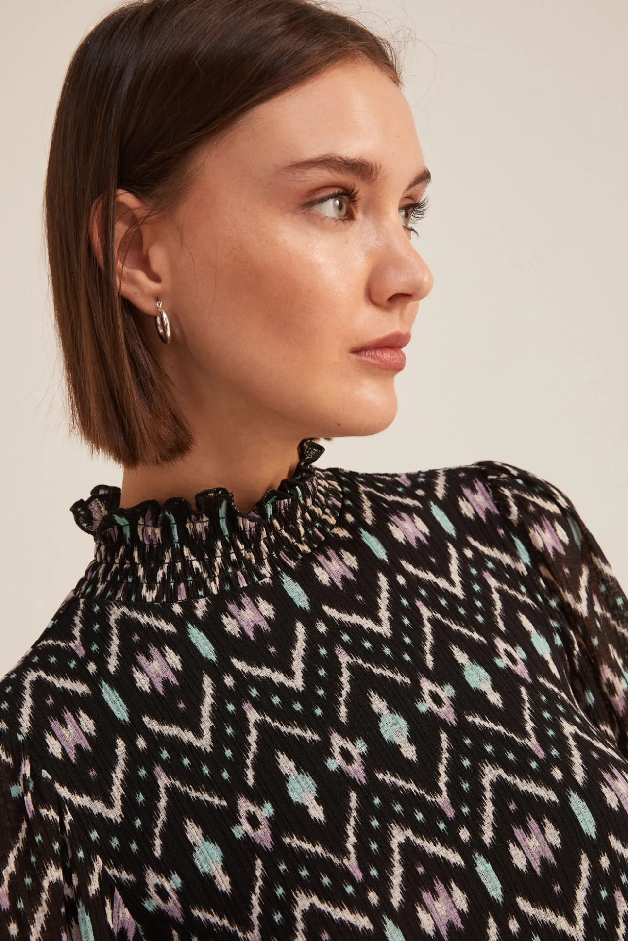 Vestido Fluido Estampado Ikat
