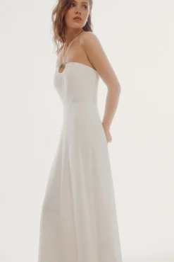 Vestido Halter Con Abalorios