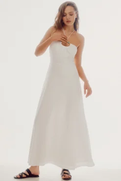 Vestido Halter Con Abalorios