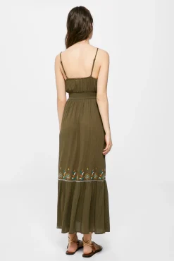 Vestido Largo Bordados Flor