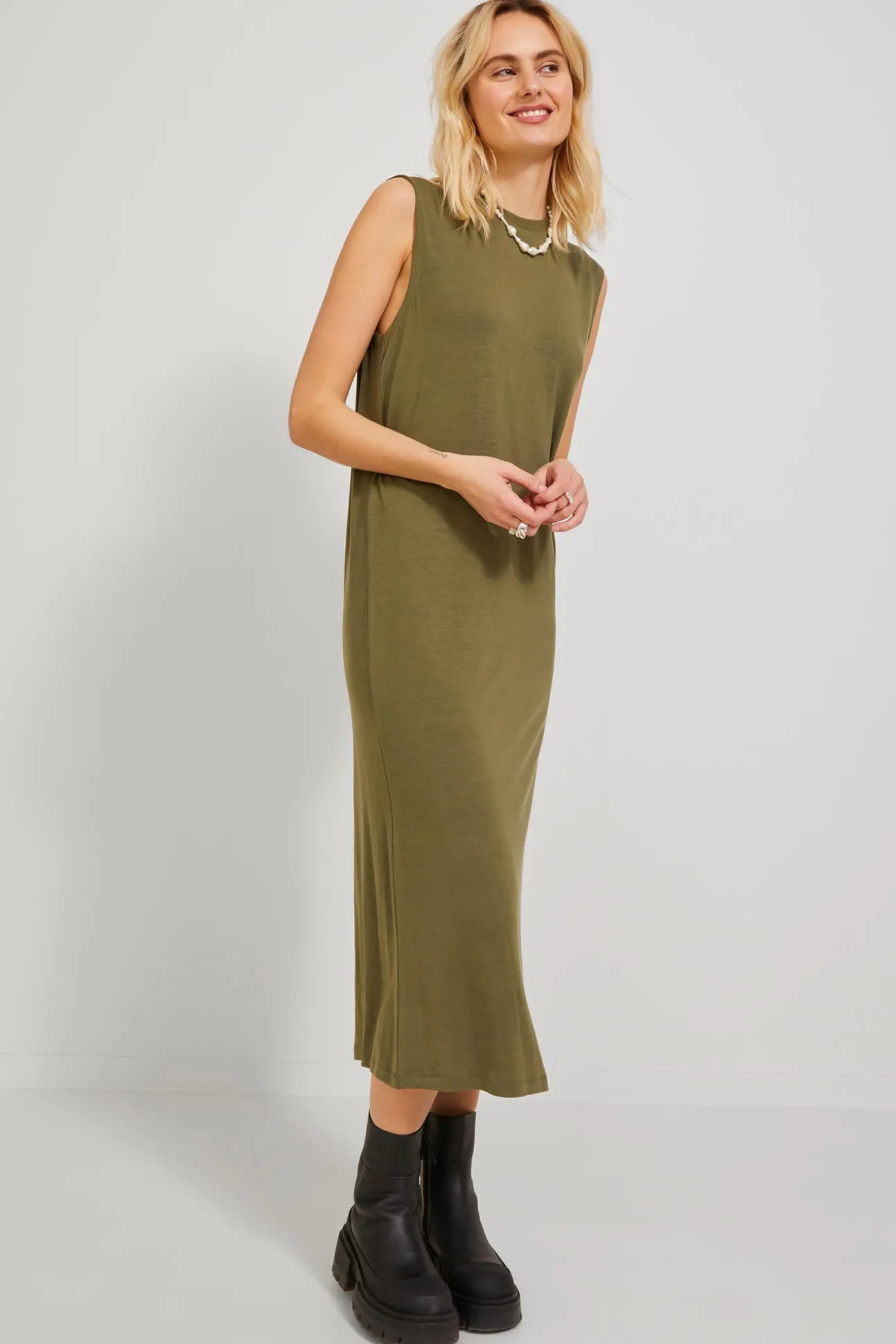 Vestido Largo Con Lyocell