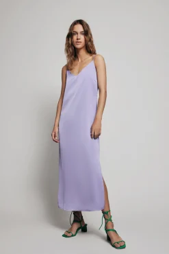 Vestido Largo De Tirantes Satinado