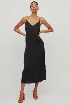 Vestido Largo De Tirantes Satinado