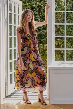 Vestido Largo Estampado Sin Mangas