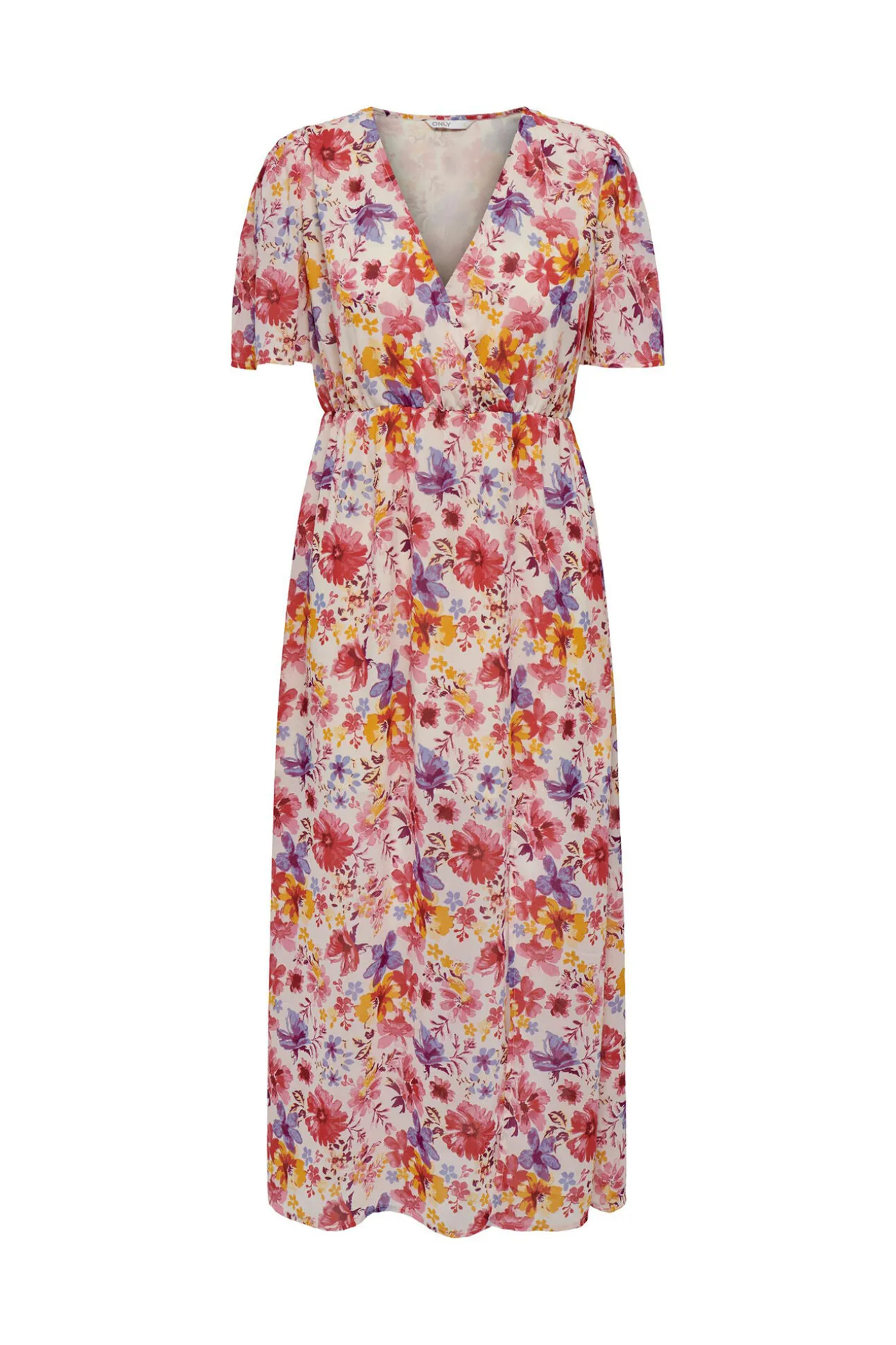 Vestido Largo Manga Corta Estampado