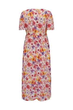 Vestido Largo Manga Corta Estampado