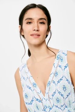 Vestido Largo Paneles Estampado