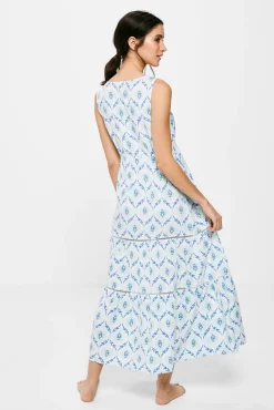 Vestido Largo Paneles Estampado
