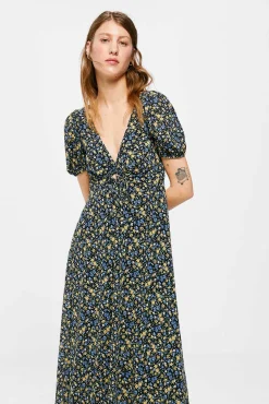 Vestido Midi Abertura Escote