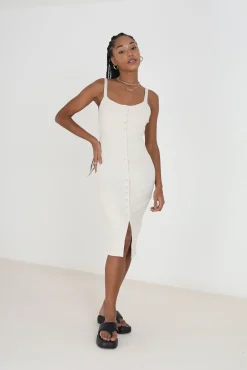 Vestido Midi Ajustado De Tirantantes