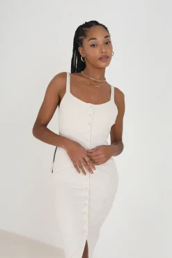 Vestido Midi Ajustado De Tirantantes