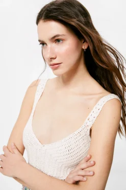 Vestido Midi Crochet Combinado