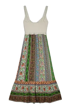 Vestido Midi Crochet Combinado