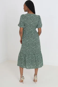 Vestido Midi Cruzado Y Estampado.