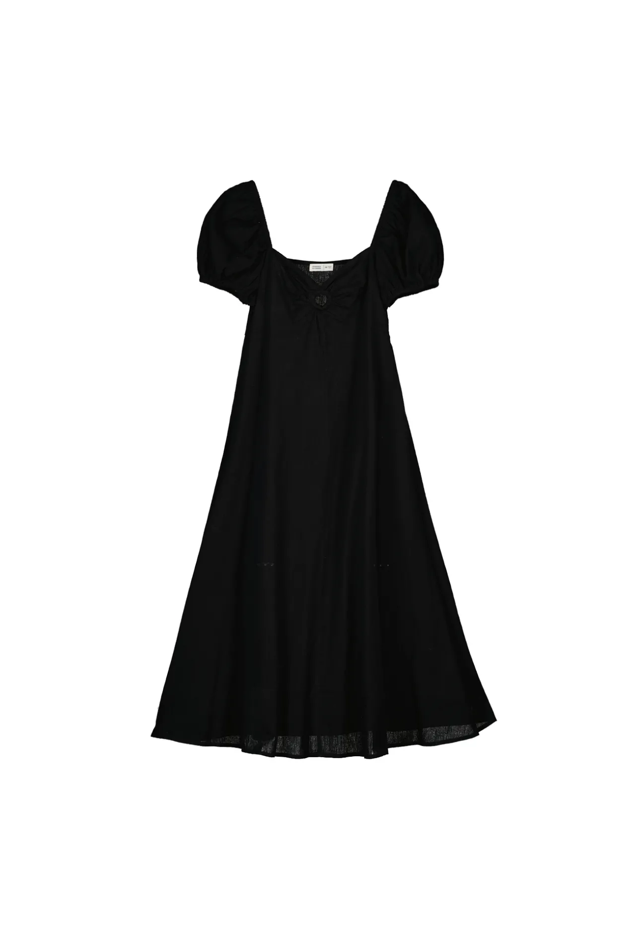 Vestido Midi Cut Out Escote Lino Algodon