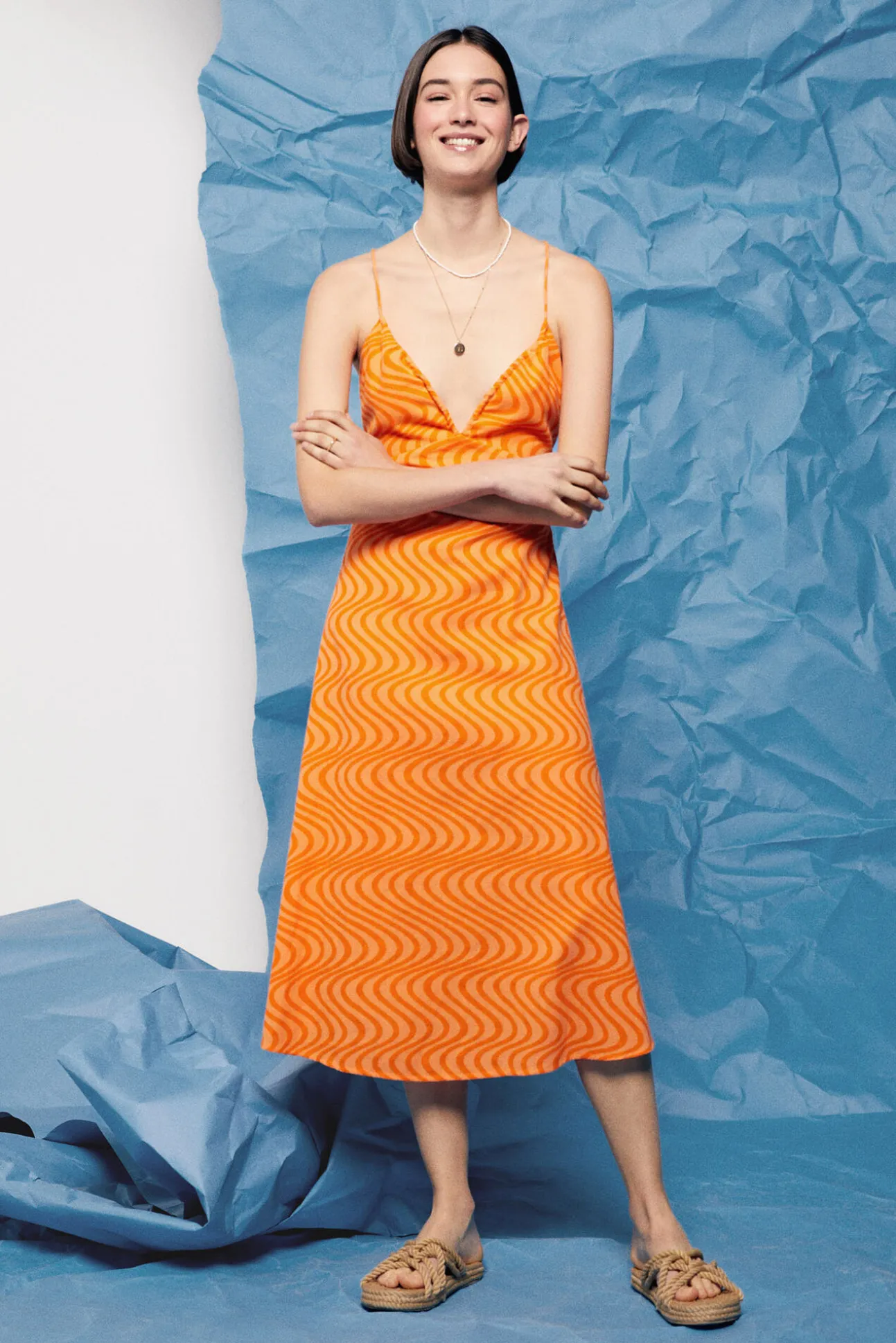 Vestido Midi Cut Out Espalda Lino Algodon