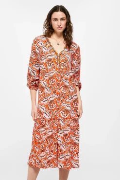 Vestido Midi Escote Bordados