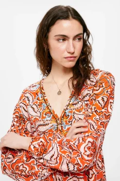 Vestido Midi Escote Bordados